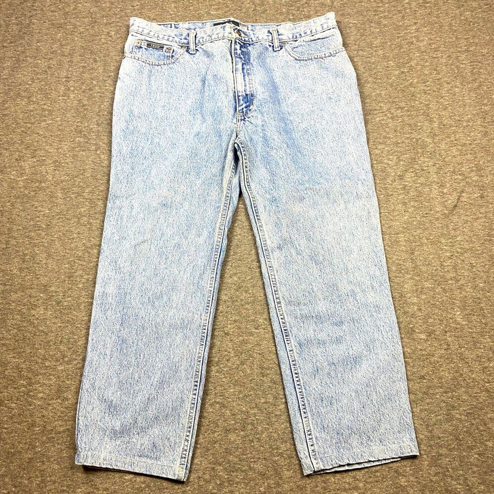IZOD Men's Classic Fit 40x29 Light Wash Distressed Mallcore Dad Jeans Skate